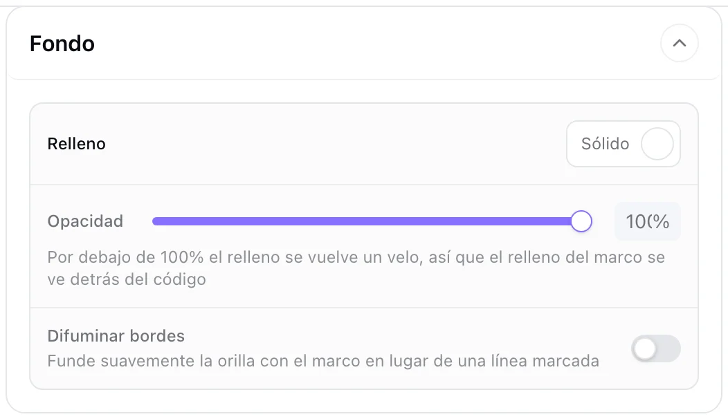 La sección Fondo