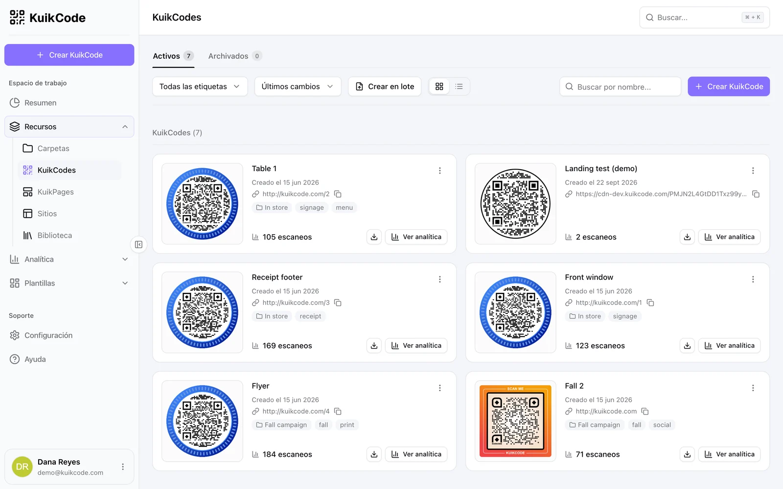 La colección KuikCodes en tarjetas