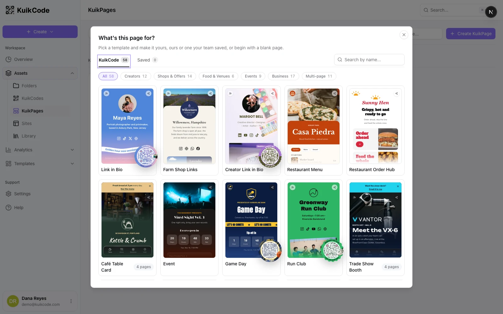 The template picker: What's this page for?